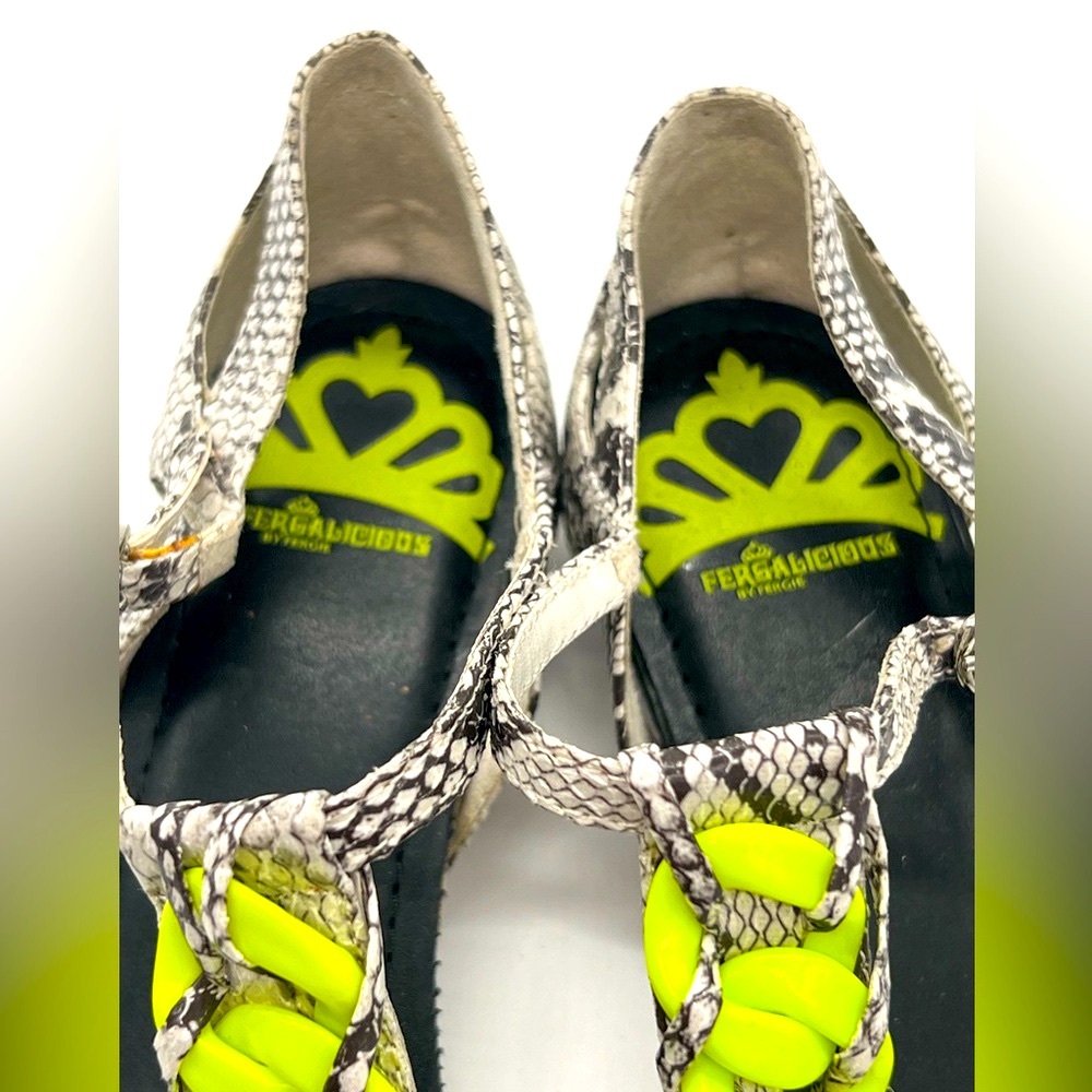 😎LAST CHANCE! $5/OR OFFERS CONSIDERED!💋 Y2K Fergalicious Sandals w/ Neon Accents